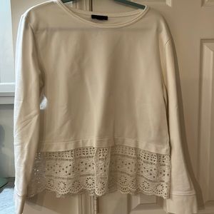 J Crew eyelet lace sweatshirt M